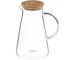 TuttoBello - Karaf - Schenkkan - 1,5L - Glas met Bamboe Deksel