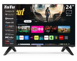TuTu Tizen Smart TV - LED HD - 24 inch/61 cm - Streaming apps - AirPlay - HDMI x3, USB x2, CI+ - Tripple Tuner DVB-T/T2/S/S2/C - Frameless Design - Geassembleerd in Nederland - TU24Q1H-T8