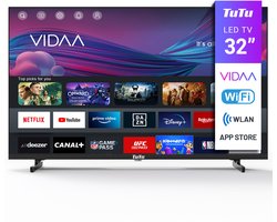 TuTu VIDAA Smart TV - LED Full HD - 32 inch/82 cm - Frameless Design - Tripple Tuner DVB-T/T2/S/S2/C - HDMI x3, USB x2, CI+ - Streaming apps - Geassembleerd in Eindhoven - TUV32FN1B