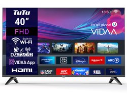 TUTU VIDAA TV | 40 inch Full HD | Triple Tuner | HDMI x3, USB x2 | Frameless Design | TUV40FQ1