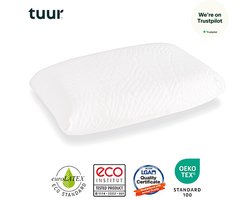Tuur Hoofdkussen 60x70 cm Zacht 100% Natuurlatex Anti-Allergisch – Ergonomische Neksteun bij Nekklachten – 15 cm Hoog, Royaal Formaat voor Zijslapers – GOLS & Oeko-Tex Standard 100 Klasse I
