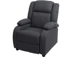TV-fauteuil Lincoln, fauteuil met verstelbare rugleuning, stof/textiel ~ donkergrijs