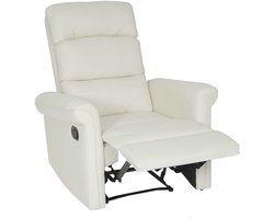 TV fauteuil MCW-J96, relaxfauteuil, verstelbare relaxfunctie kunstleer ~ crème-wit