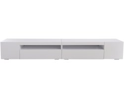 TV-Kast 240x38,5x35,5cm Wit MDF Glanzend Paneel Variabele LED Verlichting Met Opbergruimte Woonkamer Eetkamer