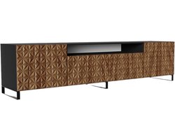 TV-kast Cali III, woonwand, lowboard, tv-standaard, woonwand, woonkamer, tv-meubel, woonkamermeubels, televisie, highboard, TV-kast, tv-lowboard, 200 cm, 3 deuren, zwart, bruin