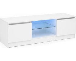 TV kast dressoir - TV meubel - led verlichting - 120 cm breed - wit