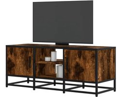 Tv-kast Hout Metaal - Tv-meubel Dressoir - Woonkamer Organiseren - Industrieel Design - 100 x 35 x 41 cm - Bruin