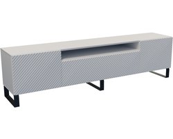 TV-kast Kaja III, woonwand, lowboard, tv-standaard, woonwand, woonkamer, tv-board, woonkamermeubels, televisie, highboard, TV-kast, tv-lowboard, 200 cm, 3 deuren, wit