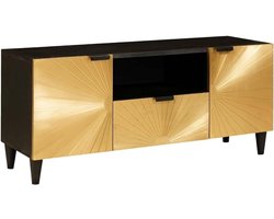 Tv-kast - Lowboard opbergkast - Media opbergen - Strak modern design - 105x33x46 cm - Zwart goud