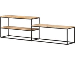 TV-kast Lowboard - Tv meubel - Woonkamer Inrichting - Industriële Stijl - 180x30x50 cm - Geel