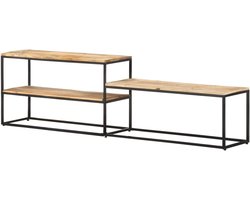 TV-kast Lowboard - Tv meubel - Woonkamer Inrichting - Industriële Stijl - 180x30x50 cm - Geel