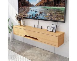 Tv-kast - Mediabox plank - Media organiseren - Wandmontage ontwerp - 110Cm - Geel