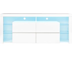 TV-kast Met LED Wit Sideboard UV Hoogglans Glas Woonkamer Opbergen modern stijlvol 170x40x72 cm