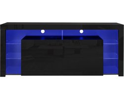 TV-kast Met LED Zwart Sideboard UV Hoogglans Glas Woonkamer Opbergen modern stijlvol 170x40x72 cm