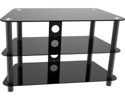 TV kast meubel - audio hifi meubel - 80 cm breed - zwart