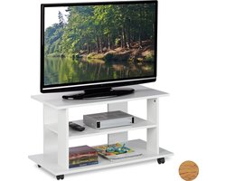 Tv kast op wielen - 45 x 80 x 40 cm - wit