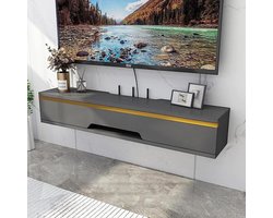 Tv-kast Plank - Mediabox Houder - Media Opbergen - Wandmontage Ontwerp - 110 Cm - Geel