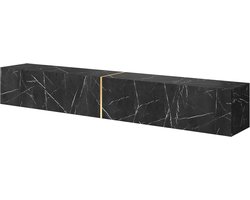 TV-kast - Sideboard dressoir - Woonkamer opbergen - Marmerlook design - 200 cm breed - Zwart goud