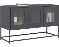 Tv-kast - Tv-meubel Dressoir - Opbergen Woonkamer - Stabiel Stalen Frame - 100x39x60cm - Antraciet