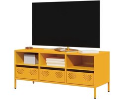 Tv-kast - Tv meubel lowboard - Opbergen woonkamer - Industriële stijl - 1015 x 39 x 435 cm - Mosterdgeel