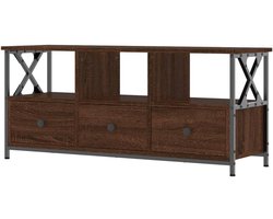 TV Kast - TV Meubel Media Console - Opbergen Media - Industrieel Design - 102x33x45 cm - Bruin Eiken