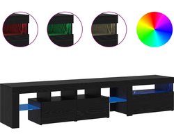 TV-kast | Tv-meubel |Televisiekast | Mediameubel 2 pcs Zwart Eiken 260 x 37 x 40 cm Bewerkt hout