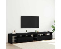 TV-kast | Tv-meubel |Televisiekast | Mediameubel 2 pcs Zwart Eiken 260 x 37 x 40 cm Bewerkt hout