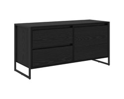 TV-kast | Tv-meubel |Televisiekast | Mediameubel met lade Zwart Eiken 100 x 36 x 49.5 cm Bewerkt hout