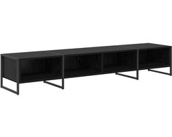 TV-kast | Tv-meubel |Televisiekast | Mediameubel Zwart Eiken 170,5 x 36 x 30,5 cm Bewerkt hout