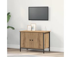 TV-kast voor woonkamer met stofwerende deuren van duurzaam houtmateriaal, veel opbergruimte en stabiele metalen poten in beige-look 60 x 35 x 45 cm