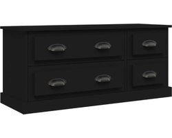 Tv-meubel 100x35,5x45 cm bewerkt hout zwart