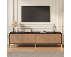 TV Meubel 179 cm – Moderne TV Kast/Lowboard met TV Paneel en Kleurblokdesign – Opbergruimte voor Woonkamer – Eigentijds Design