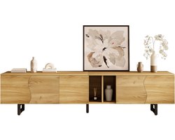 TV Meubel - 191x38x46,5 cm - 5 Deuren - Uniek Design - MDF & Spaanplaat - Naturel