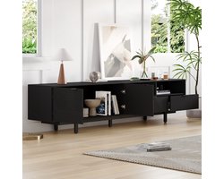 TV-Meubel - 200 x 40 x 51 cm - Boho Lowboard met Geometrische Lijnen - Voor 90 Inch TV
