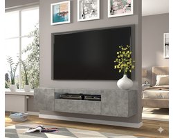 TV Meubel 200x37x42 cm – - 200x37x42 cm - Wit - Medahomestore