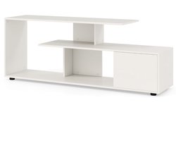 TV-meubel 3-laags voor tv’s tot 55 inch – Asymmetrisch, 5 poten, wit
