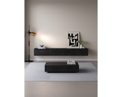 TV meubel 300cm - URBAN Exclusive Collection - TV Kast - TV Meubel Zwart - TV Meubels - TV Meubel Hout - Zwart eiken