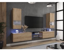 Tv Meubel - AN21NEW-21S-M5-1A - Led - Sonoma - 250 cm