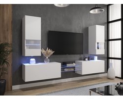 Tv Meubel - AN21NEW-21W-M4-1A - Led - Wite mat - 250 cm