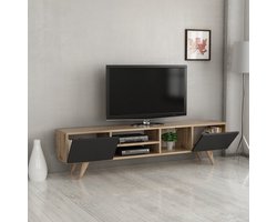 TV meubel Assens 160x31x40 cm Eiken en zwart