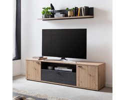 Tv-meubel Atnalta 180x40 cm-Artisan/gebrand hout