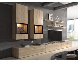 Tv-Meubel Babel, Sanremo Eik - Tv-kast van 270cm en 5 deuren, zonder LED