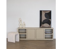 Tv-meubel Beige Mangohout - Rechthoek - 180x40x60cm - Xander - Giga Meubel