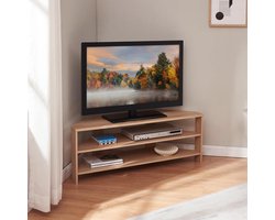 Tv meubel Berg - Lowboard Kast - Hoekopstelling Woonkamer - Strak Modern Ontwerp - 110x36x42 cm - Eikenkleurig