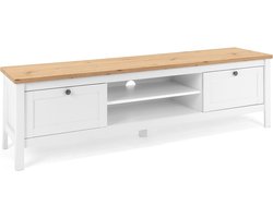 Tv-meubel Berge 160cm 2 lades - wit/eik