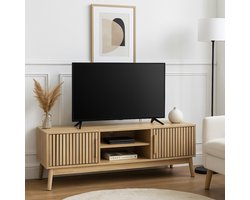 TV-Meubel Bergen Oak – 117 cm – Bruin – Houtfineer – Met Deurtjes & Opbergvakken – Scandinavisch Design
