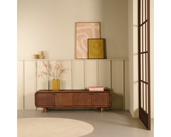 TV-meubel Boogie - Donkerbruin eiken - Rond design - Gemonteerd