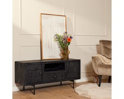 TV-Meubel Brandy Black | Zwart Mangohout