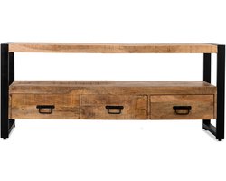 TV-Meubel Britt mangohout metaal 150 cm - naturel | Meubelplaats