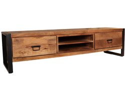 Tv meubel bruin mangohout 180cm Avelyn tv kast duurzaam mango massief hout tv-meubel